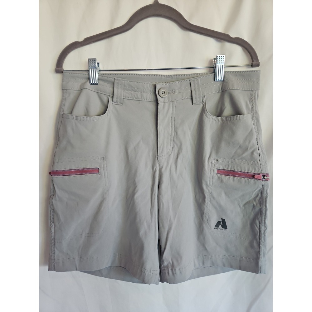 Eddie Bauer First Ascent Hiking Shorts Womens 8 Gray Excellent Cargo Outdoor